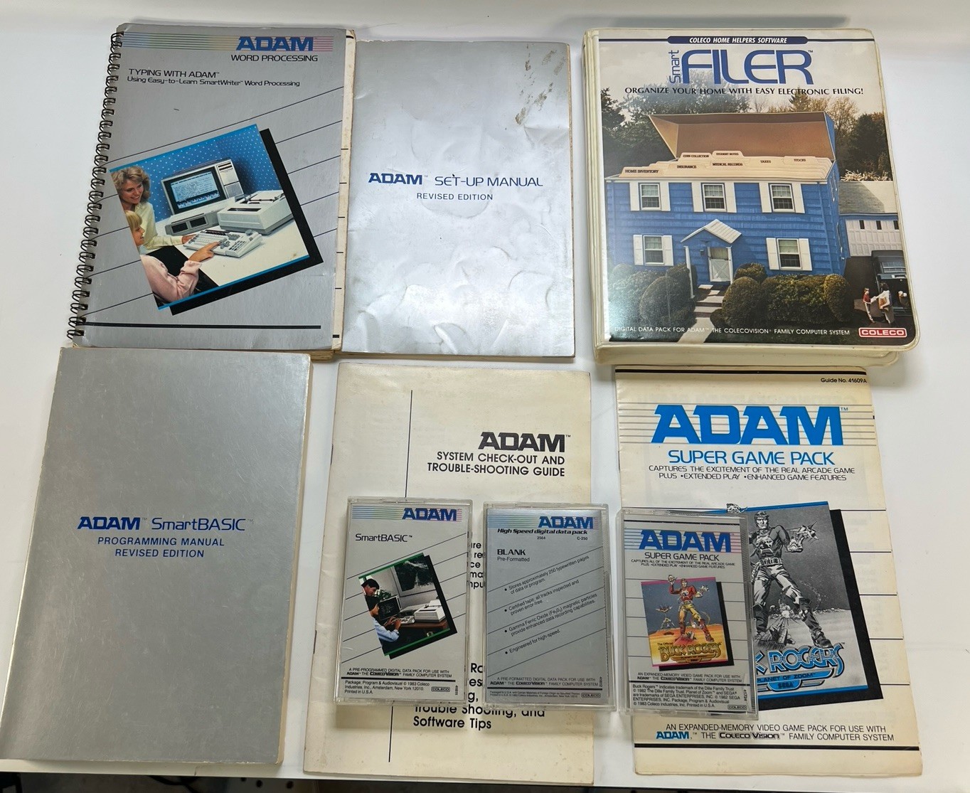 Vintage Coleco ADAM Computer Software & Manuals Lot Smart Filer SmartBASIC CIB