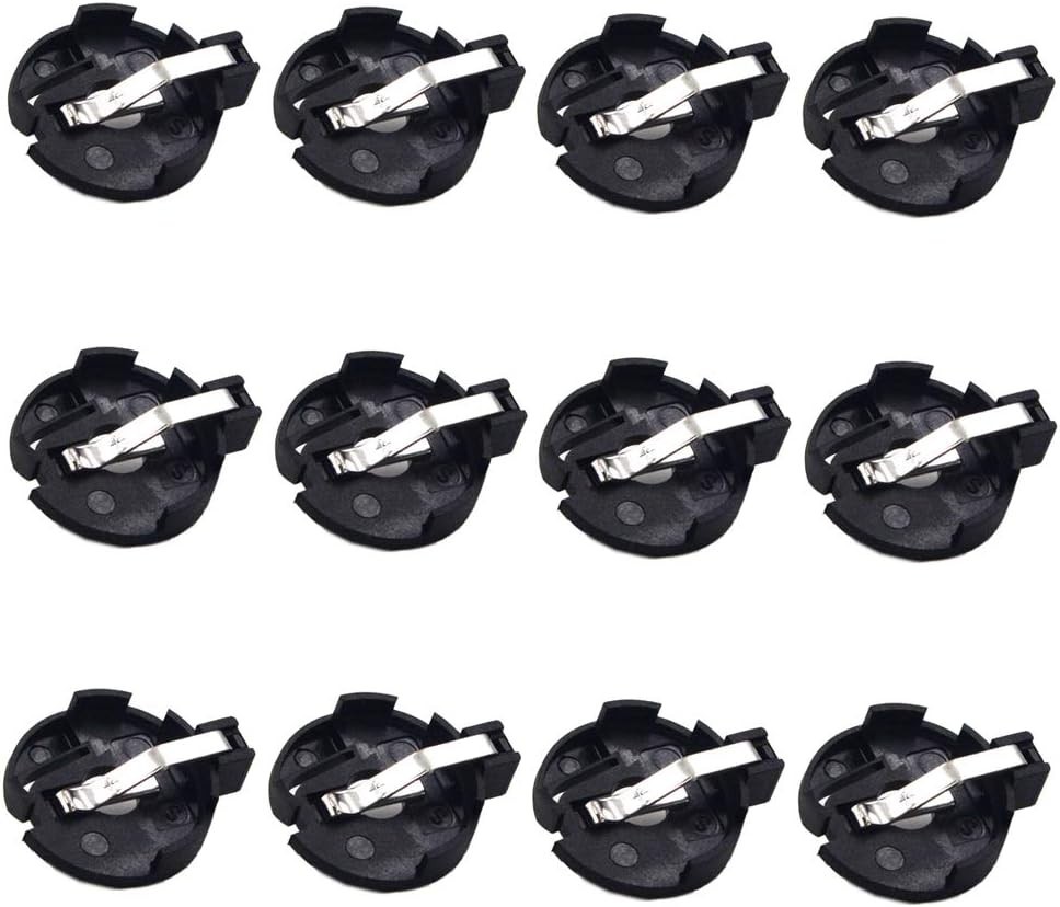 Coin Cell Battery Holder Pack of 12 CR2032 2025 2015 with 2 Pin Mount