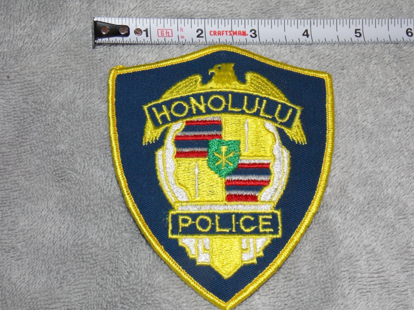HONOLULU Police Department Hawaii Shoulder Patch New Large Blue & Gold