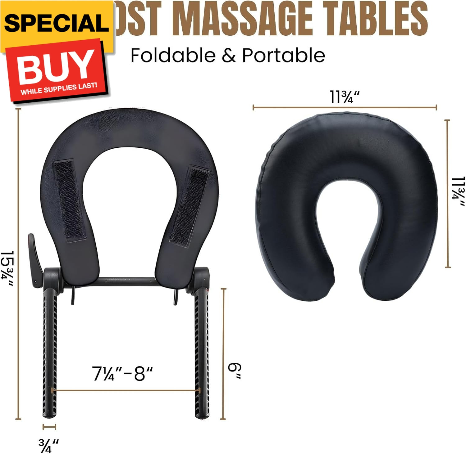 Massage Face Cradle with Cushion Massage Table Headrest, Fit Most Massage Table,