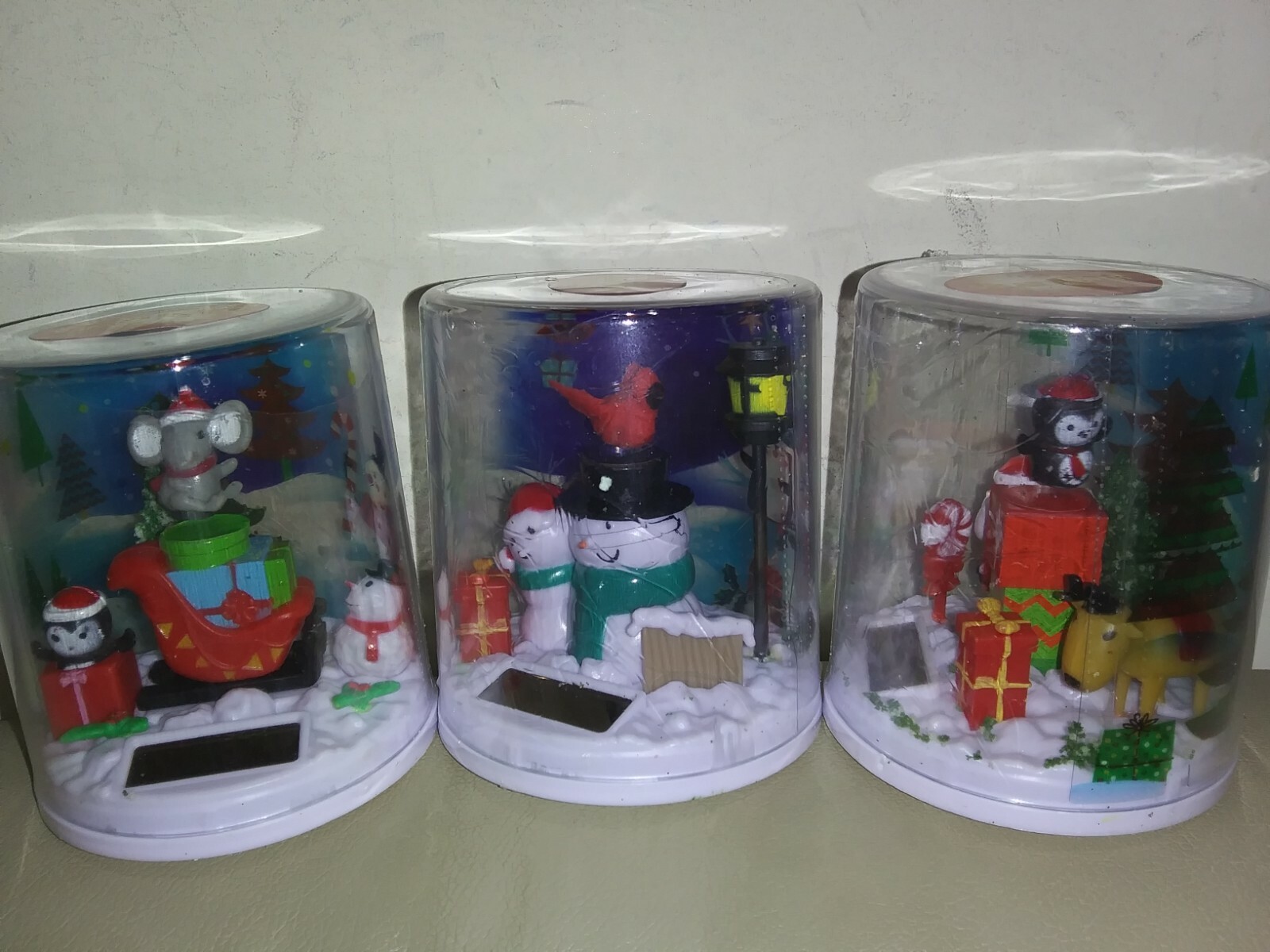 3 x new Solar Powered  Cardinal Bird , penguin & elephant