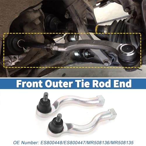 2pcs Front Outer Tie Rod Ends Kit Suspension Steering Tie Rod End for