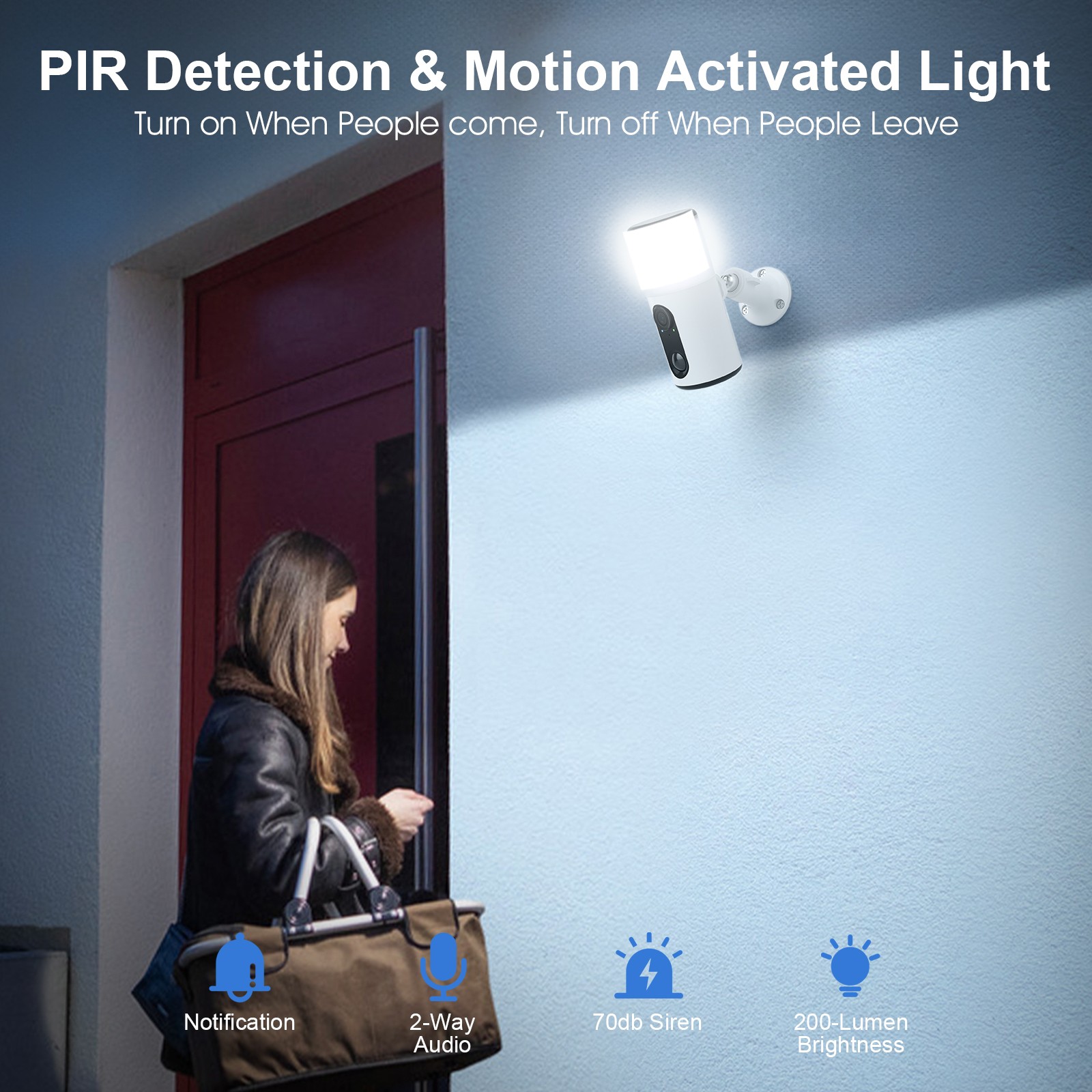 ANRAN 2K Wireless Solar Battery Floodlight Security Camera Home WIFi CCTV Camera