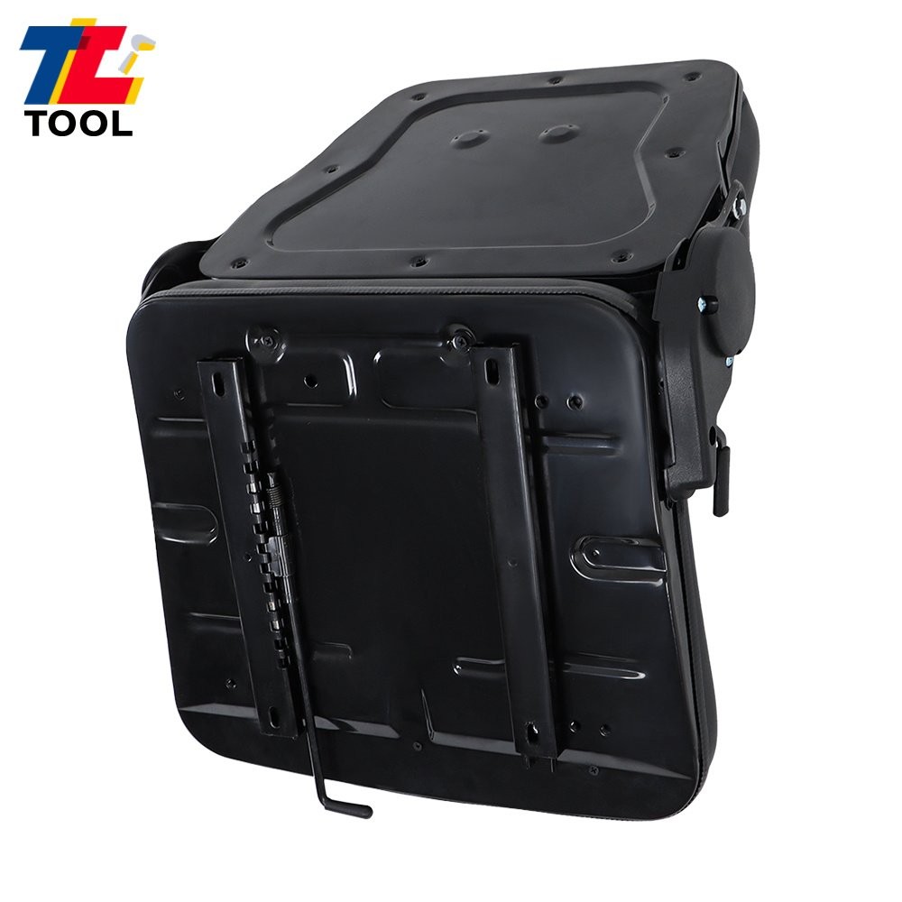 Universal Fold Down Forklift Seat with Adjustable Angle Backrest 0-90° Black