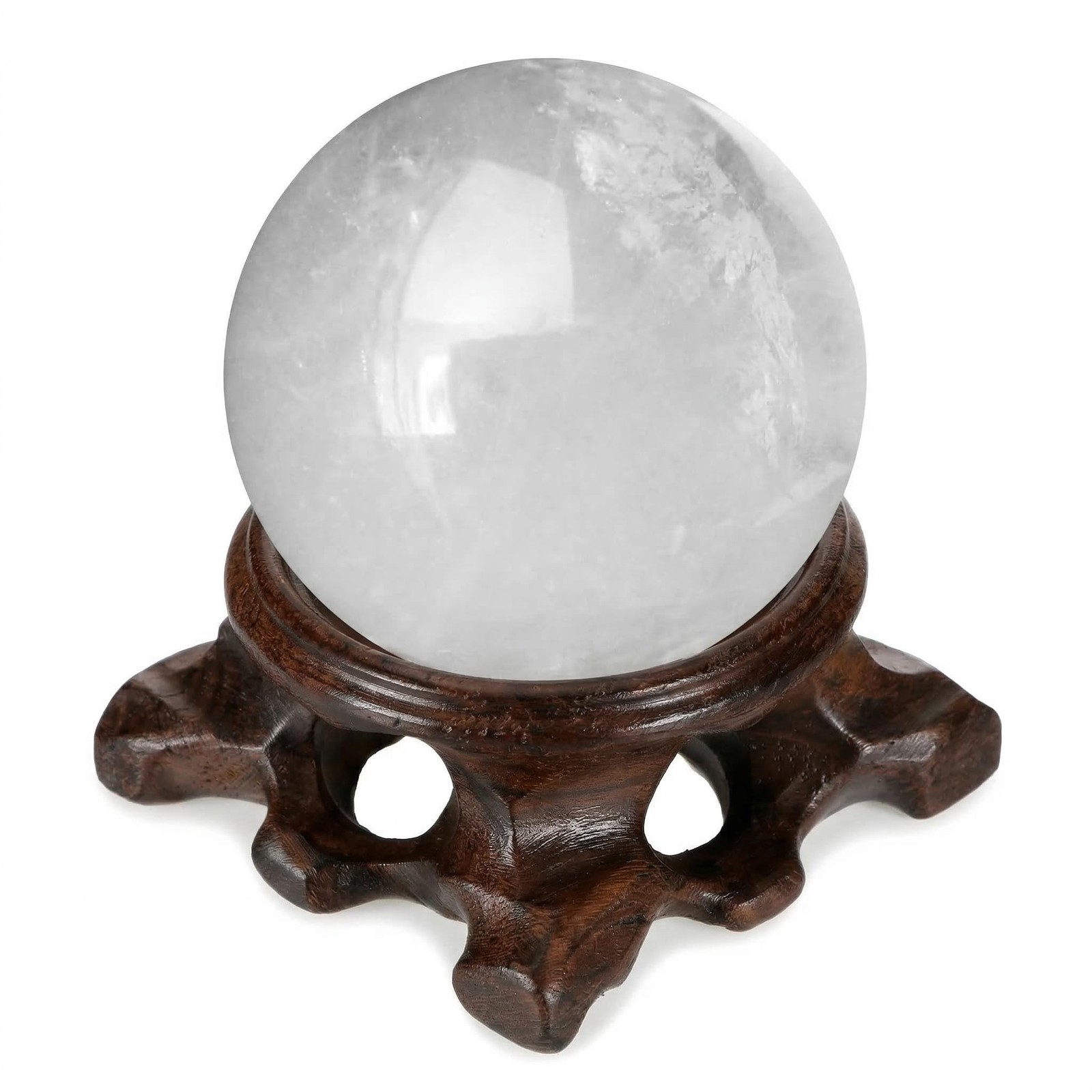 DOITOOL Wooden Stand for Crystal Sphere Quartz Ball Holder Wood Display Brown