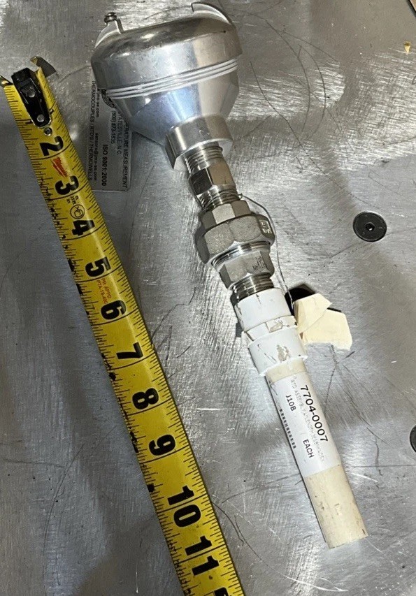 JMS ISO 9001-2000 RTD ASSEMBLY 4” Length, 3ESBNK4DSX J10B 7704-0007 NOS