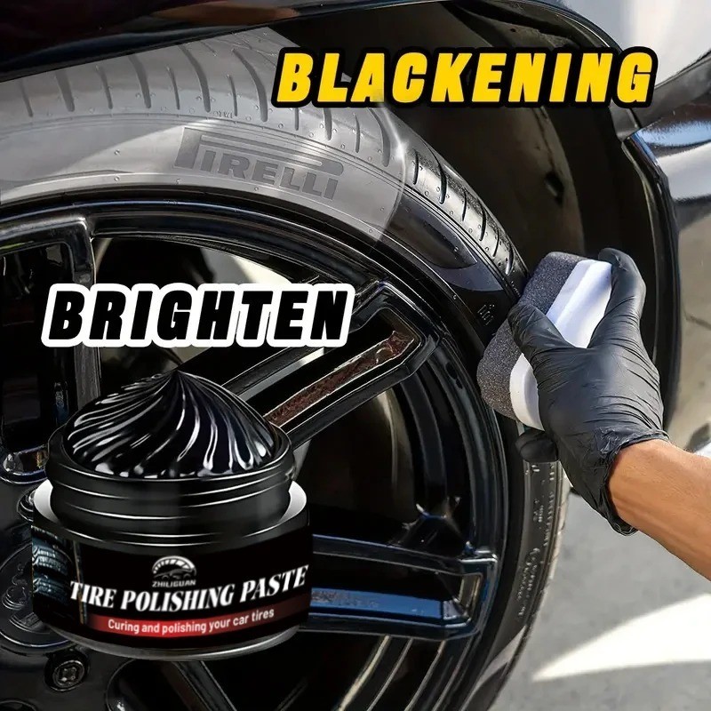 Tire Shine Wax Black Restorer Gloss Enhancer Anti Crack Protection Care