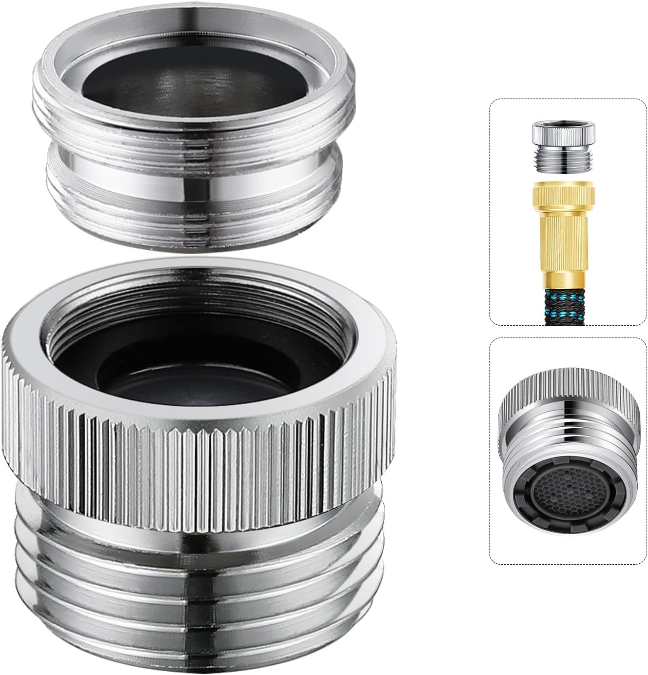 Faucet Adapter with Aerator Faucet to Hose Adapter, Faucet Adapter to Garden Hos