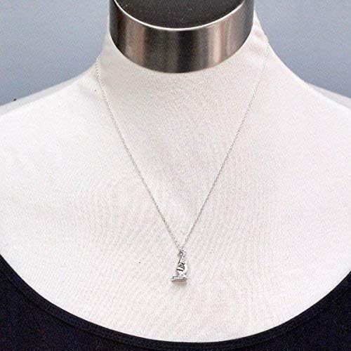 Whimsical Silver-Plated Microscope Necklace - 18″ Gift-Ready Science Jewelry