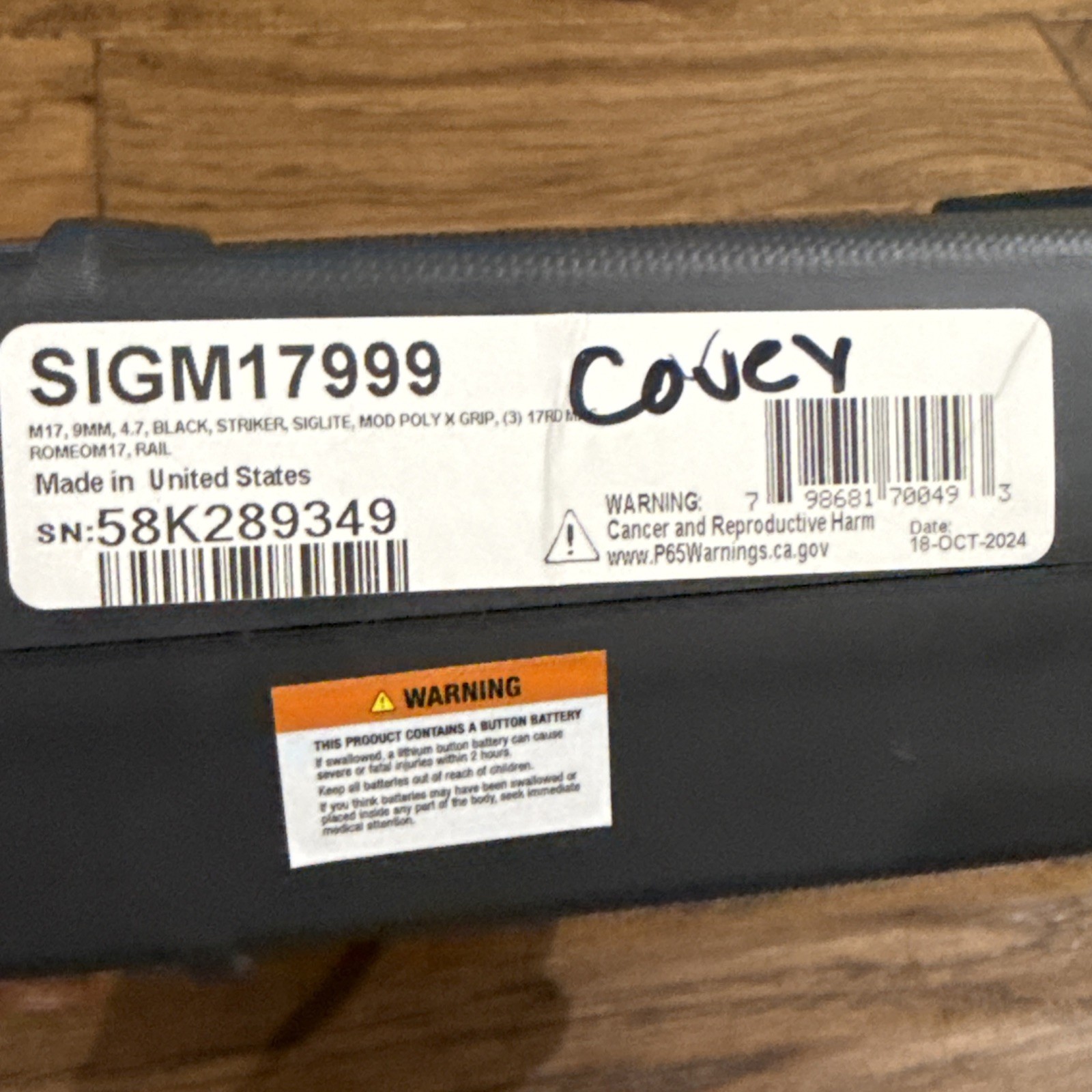 SIG Sauer M17 P320 Factory Pistol Case SIGM17999 Hard Case w/ Foam 9mm FREE SHIP
