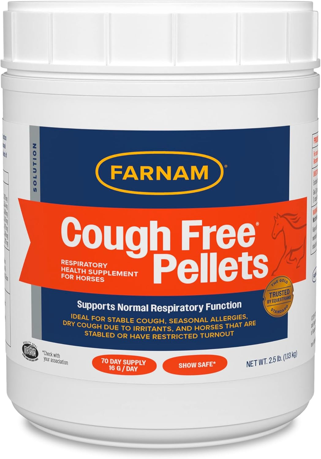 Cough Free Pellets Respiratory Health Supplement for Horses, Provides Respirator
