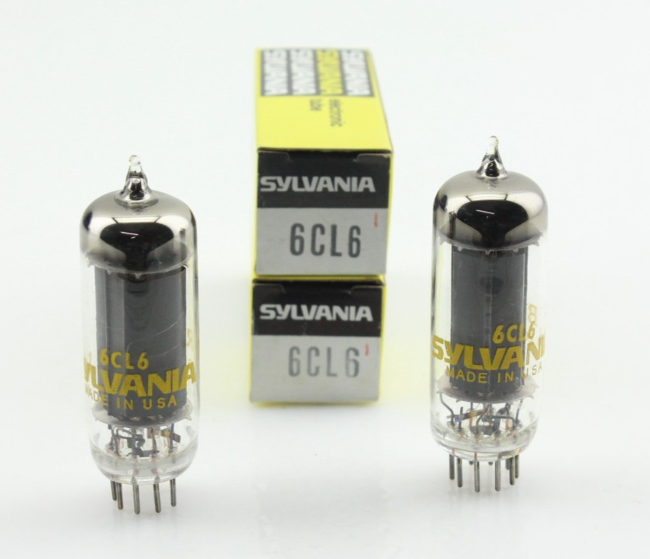 New Qty 2 SYLVANIA 6CL6 Matched Pair Black Plates 0 Getter NOS USA Vacuum Tubes