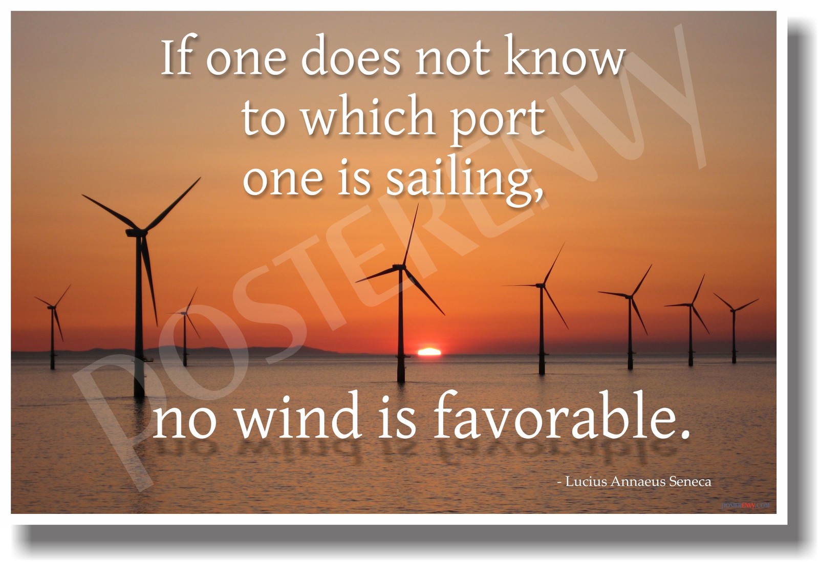 No Wind is Favorable - NEW Classroom Motivational Poster