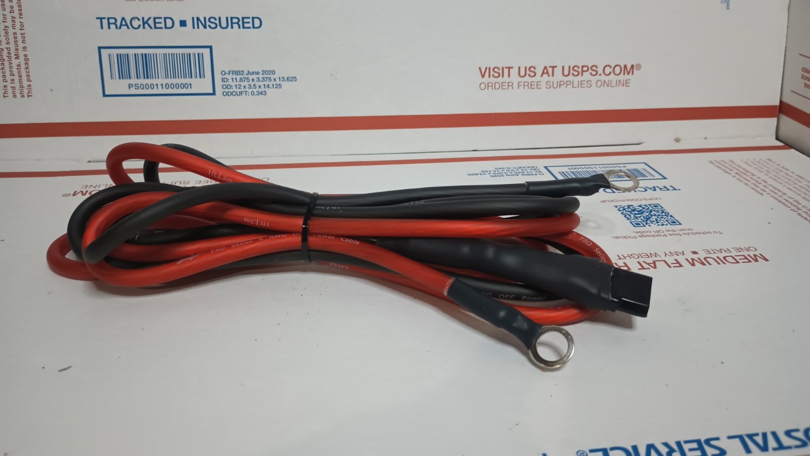 Single Heavy Duty Power Cord, Great For Stryker Radios, 3ft 8 gauge , Terminals