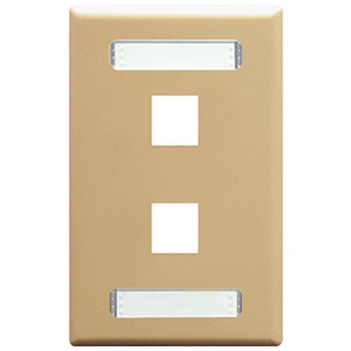 ICC Station ID Faceplate with 2 Ports for EZ/HD Style in Single Gang, Ivory