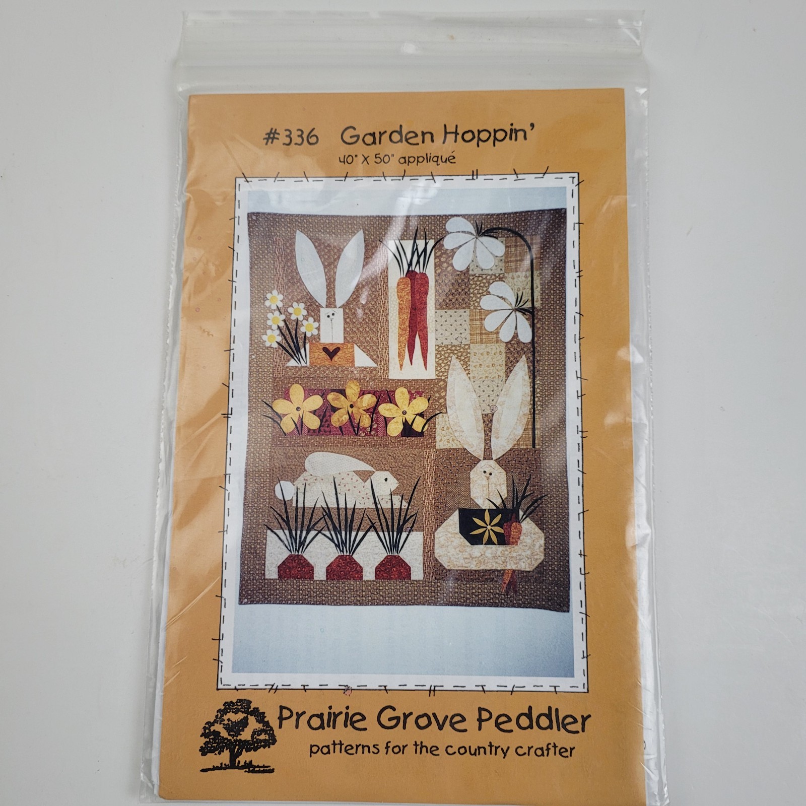 Garden Hoppin' Wall-hanging Quilt Pattern 40"x50" Bunny Prairie Grove Peddler