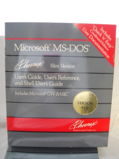 Vintage 1988 Phoenix Slim Microsoft MS-DOS V4.01 ~6 Discs +Users Guide +Orig Box