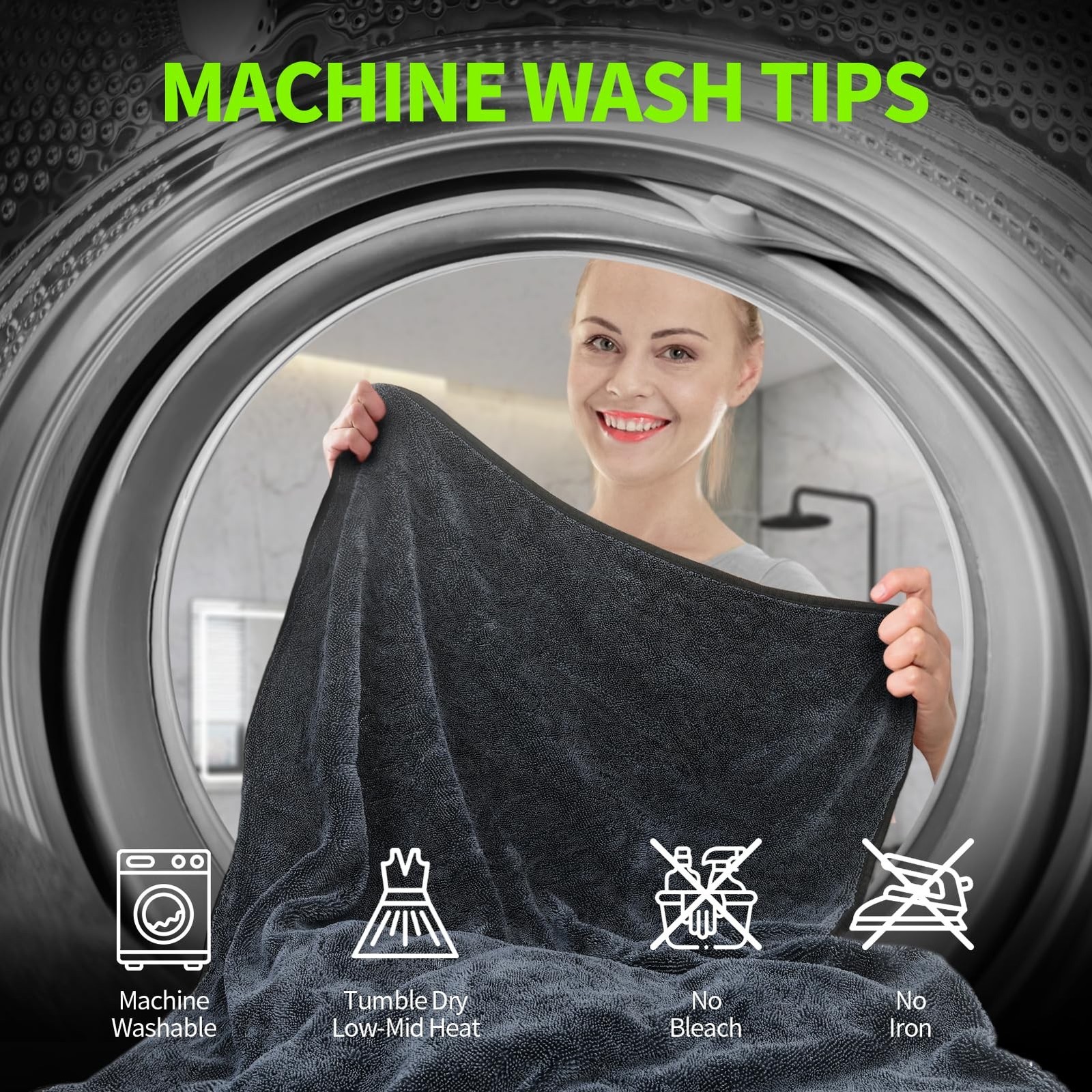 Wontolf Ultra Absorbent Car Drying Towels with Storage Bag, Extra Large Micro...