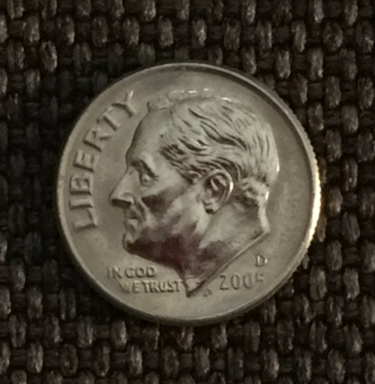 2005 D Dime Roosevelt, very nice, actual coin in picture, free shipping.
