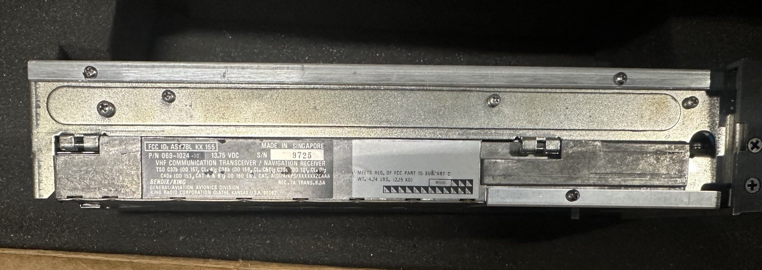 Bendix/King KX 155 TSO NAV/COMM – 14V – Working unit. (No Tags)