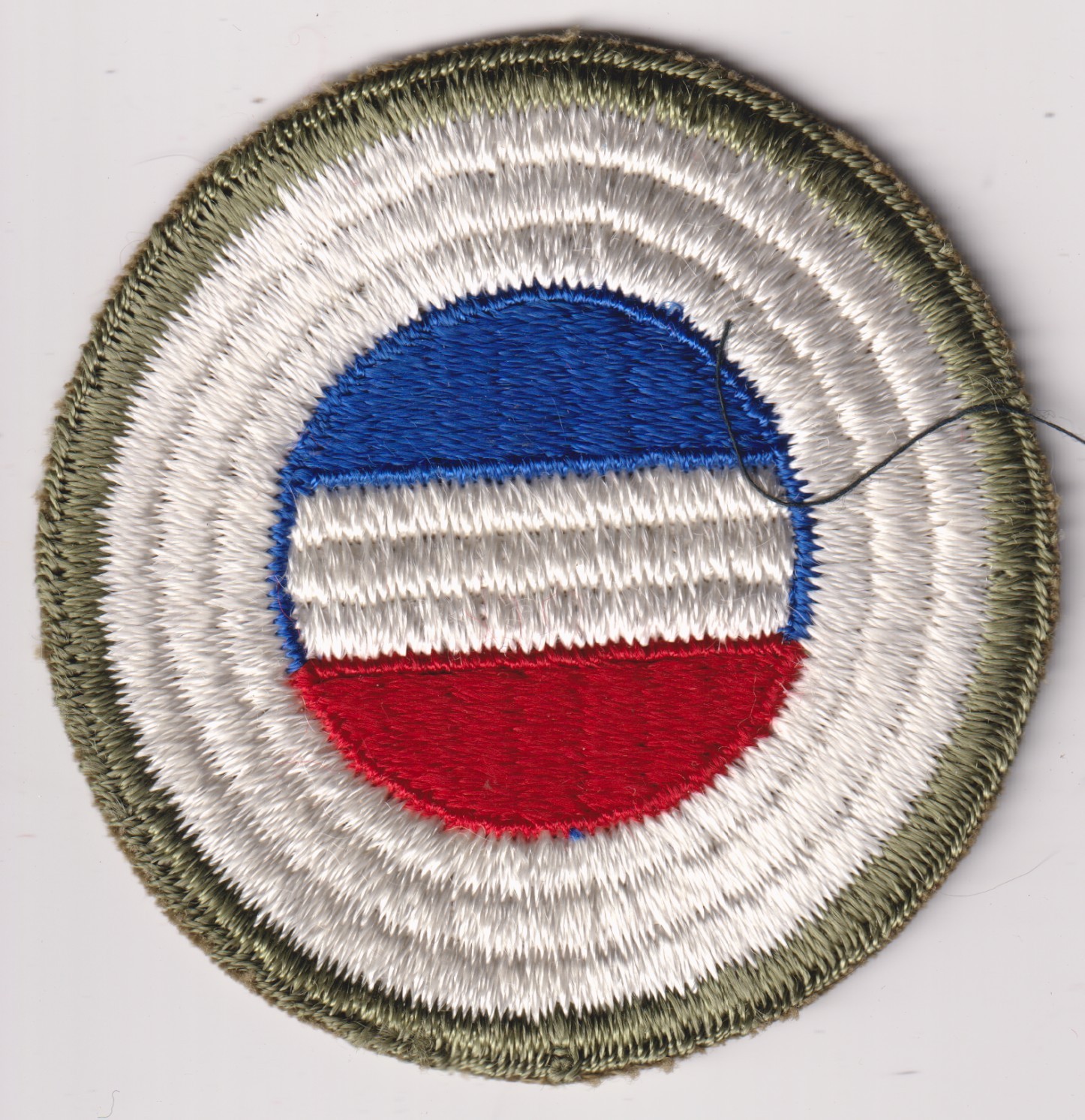Ground HQ Reserve patch US Army real WWII make OD green border row weave