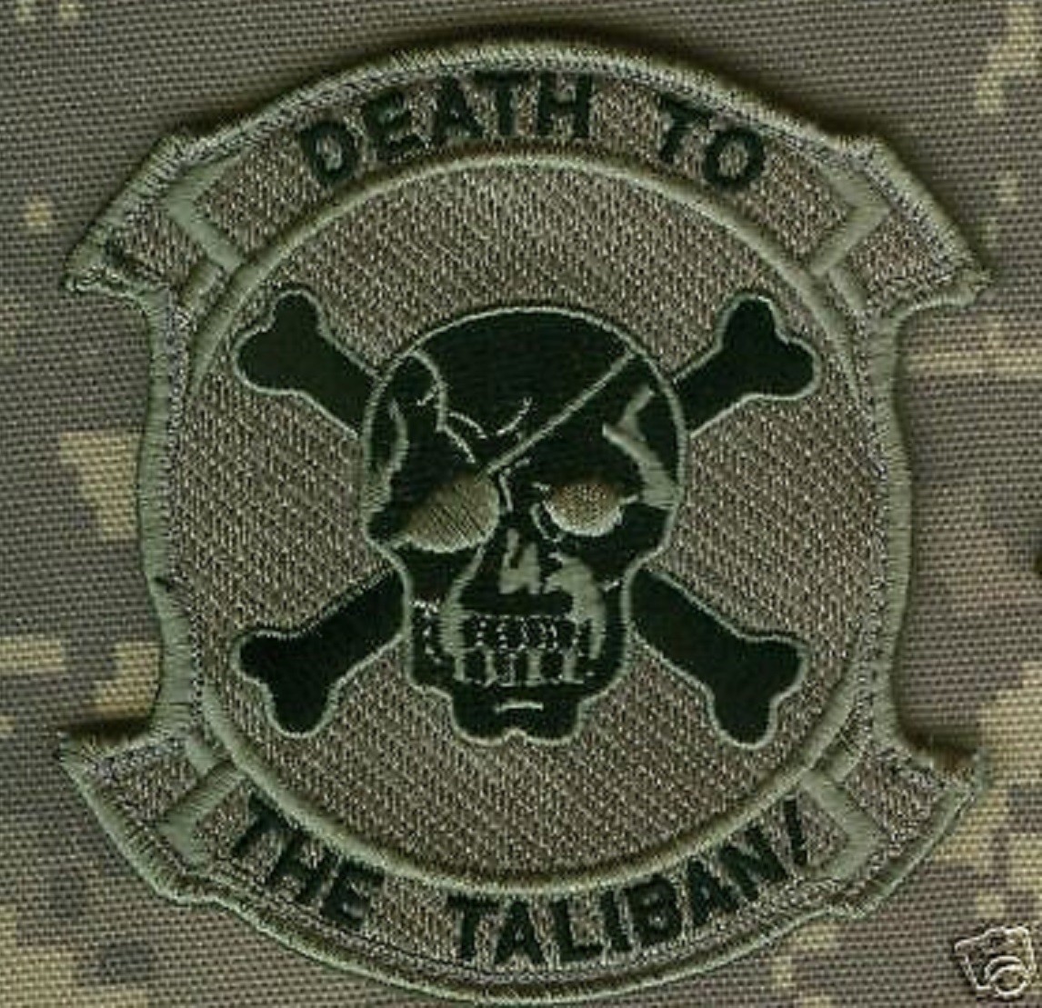 ORIGINAL 90s DESIGN ACU Gray DEATH TO TALIBAN burdock-vêlkrö PATCH (approved)