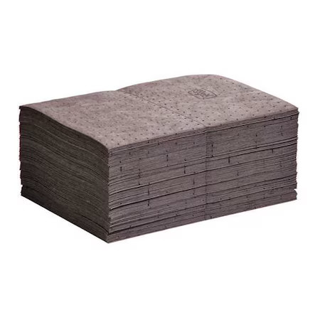 Pig Mat160 Sorbent Pad, 17 Gal, 15 In X 20 In, Universal, Gray, Polypropylene