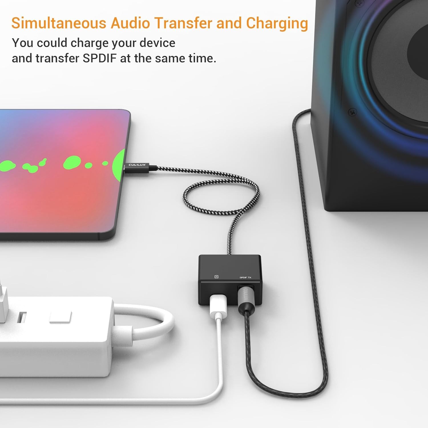 USB C to SPDIF Adapter with PD Charging,USB Type C to Toslink Optical Audio w...