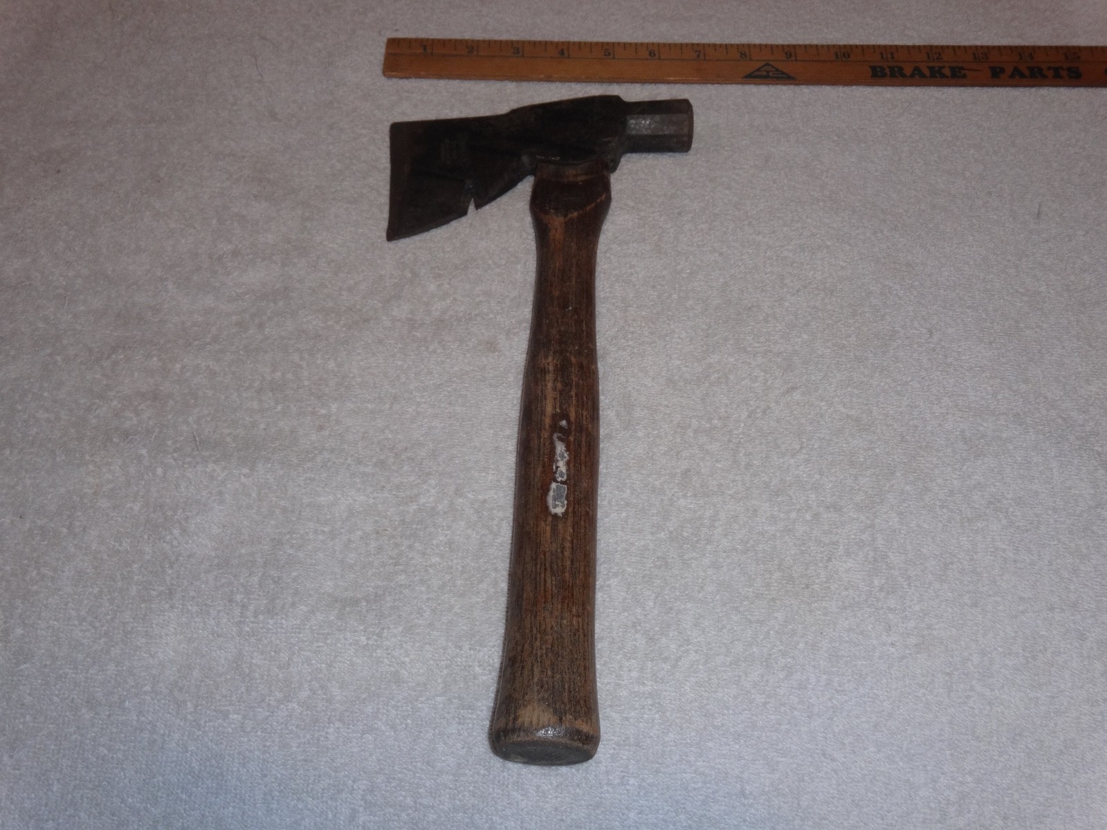 ANTIQUE ORIGINAL 14" STANLEY WOOD & METAL AX+ HAMMER 59 WEAR SAFETY GOGGLES TOOL