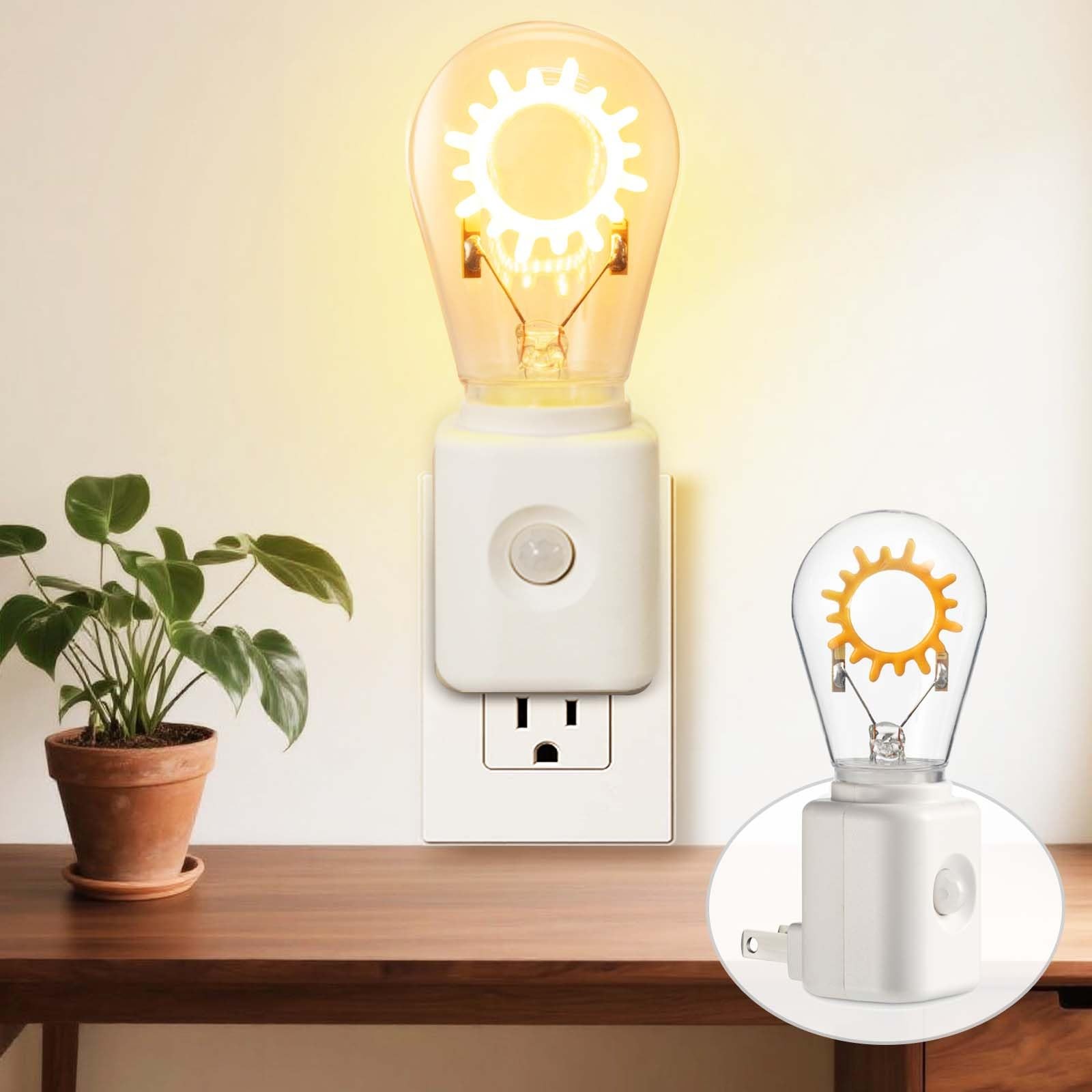 Unique Gift, Night Light with Motion , Filament Design, Dimmable 2200K Warm W...