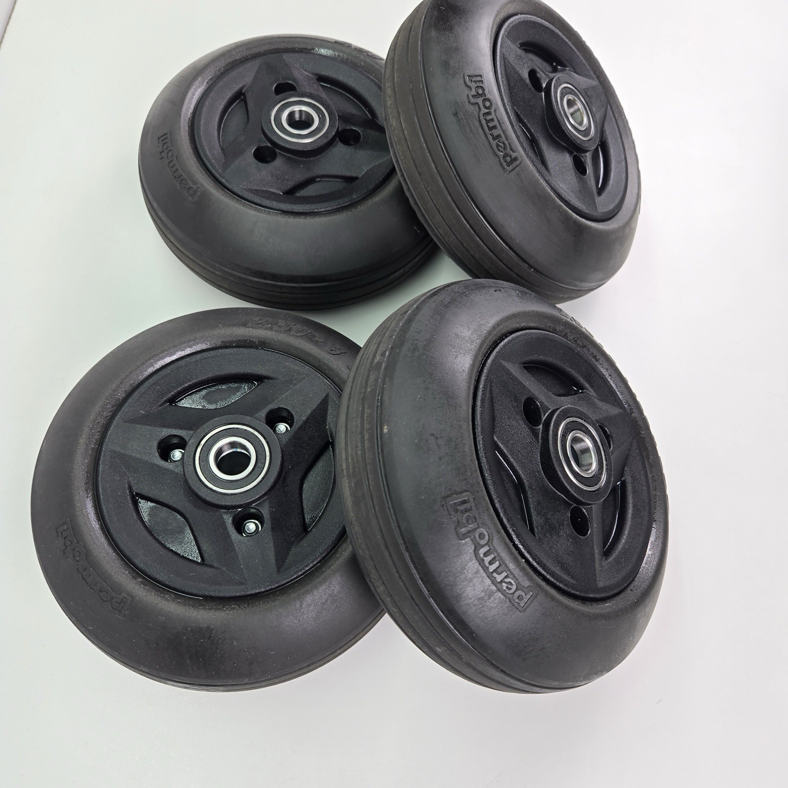 (4) Permobil F5 F3 M5 M1 M3 2.50"-3" [180x68] Caster Wheels Tires 7" EXCELLENT