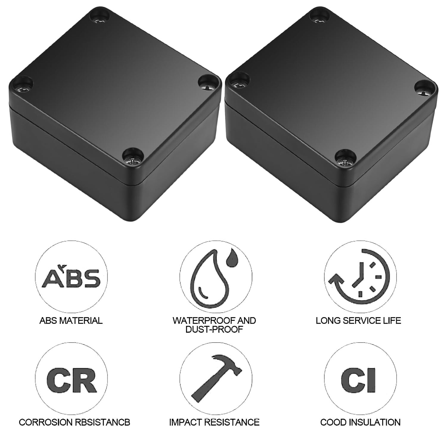 4-Pack IP65 Waterproof Electrical Junction Boxes, ABS Plastic, 2.5x2.3x1.4 Inch