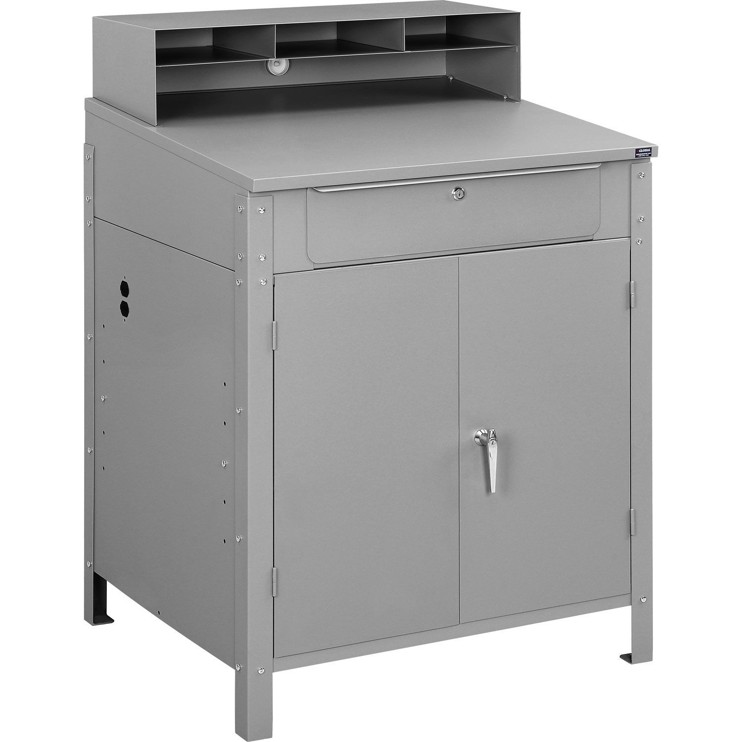 Shop Desk w Pigeonhole Compartments and Lower Cabinet 34-1/2"W x 30"D x 51-1/2"H