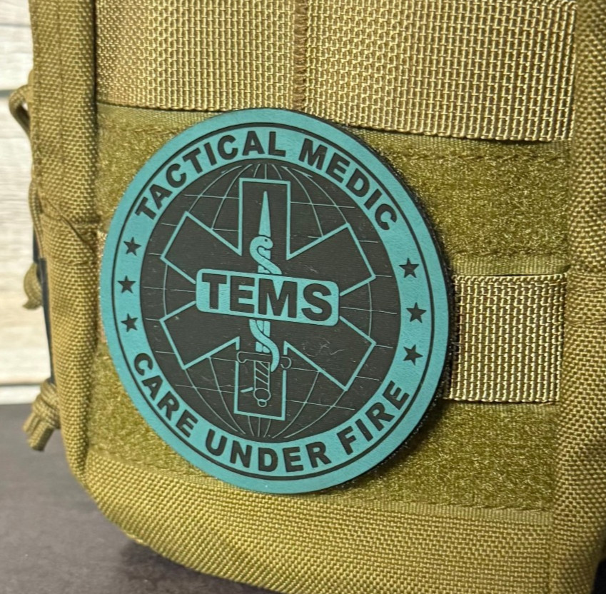 Tactical Medic EMT Morale Patch, 3" TEMS | VELCRO® Brand Hook Fastener