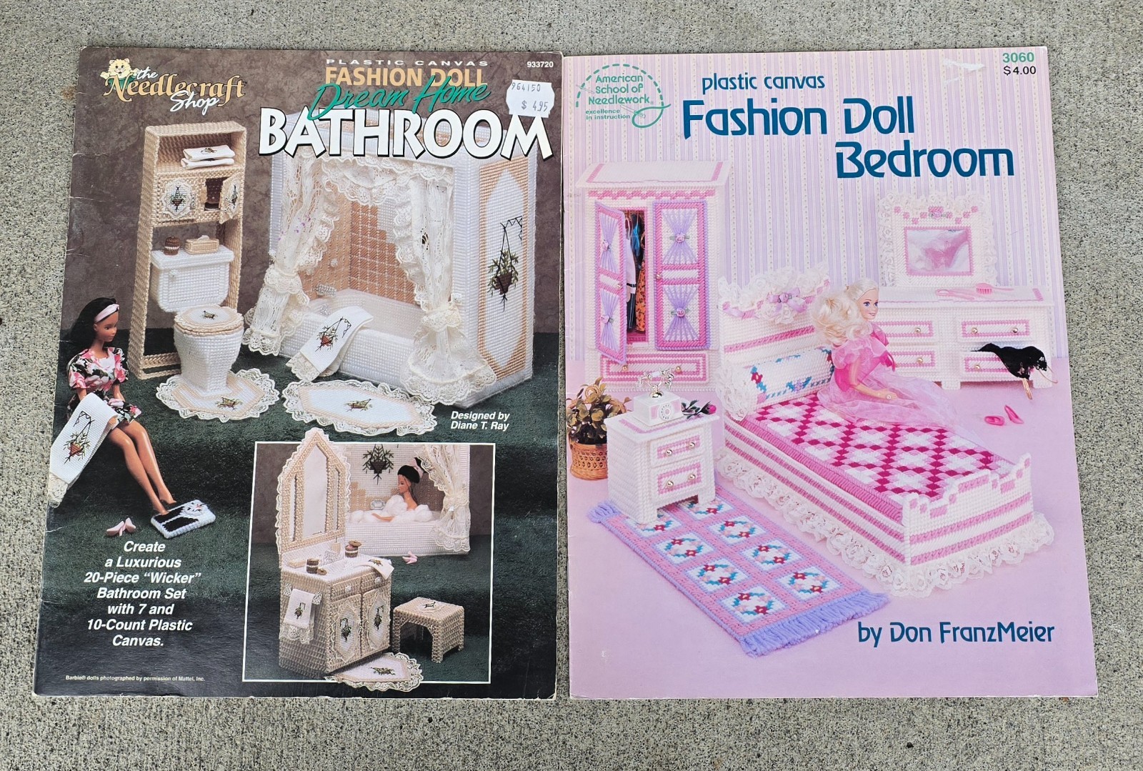 Plastic Canvas Fashion Doll Bedroom & Bathroom Pattern Books