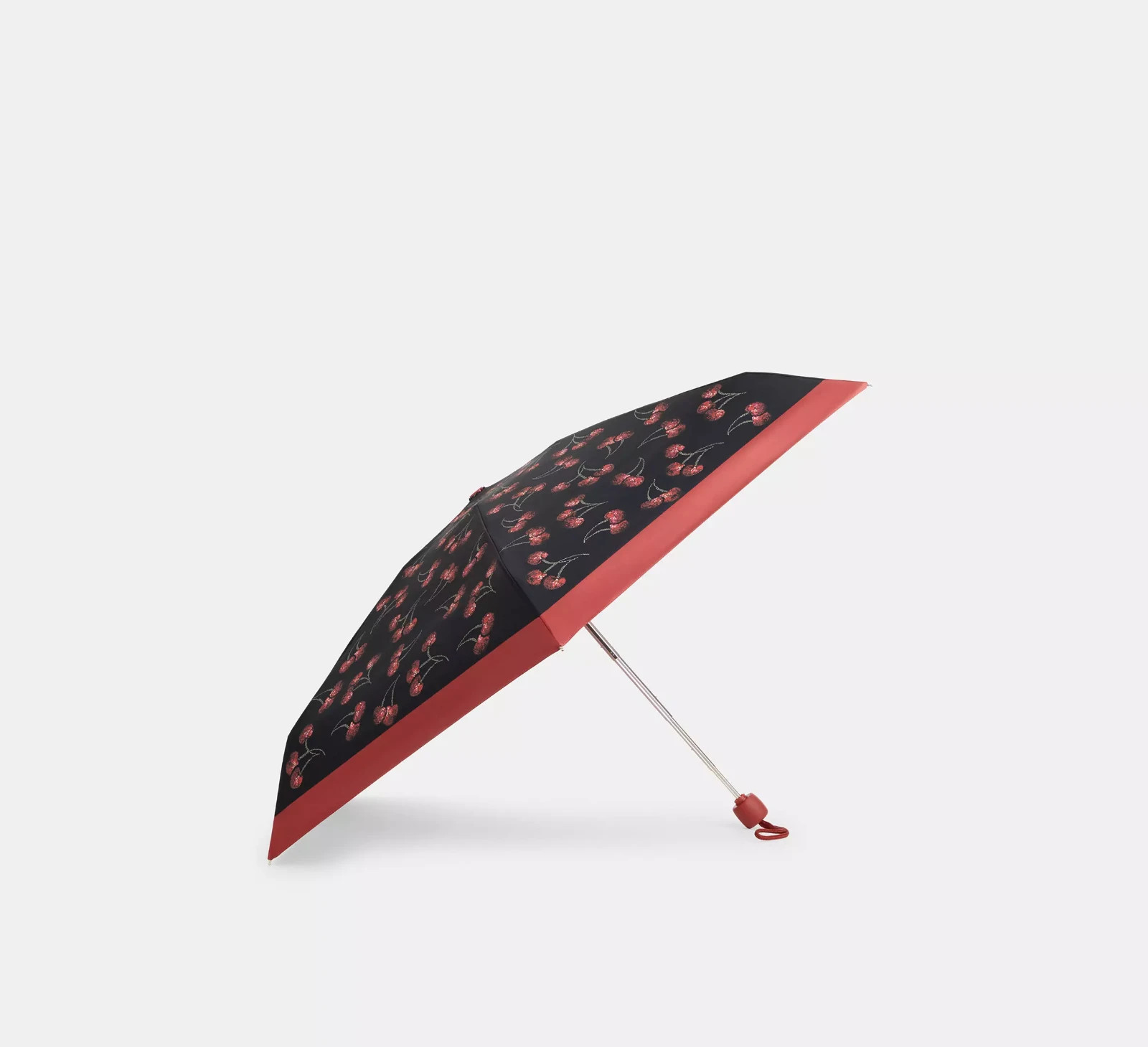 Coach Black Multi UV Protection Mini Umbrella With Cherry Print (CDF36) - New