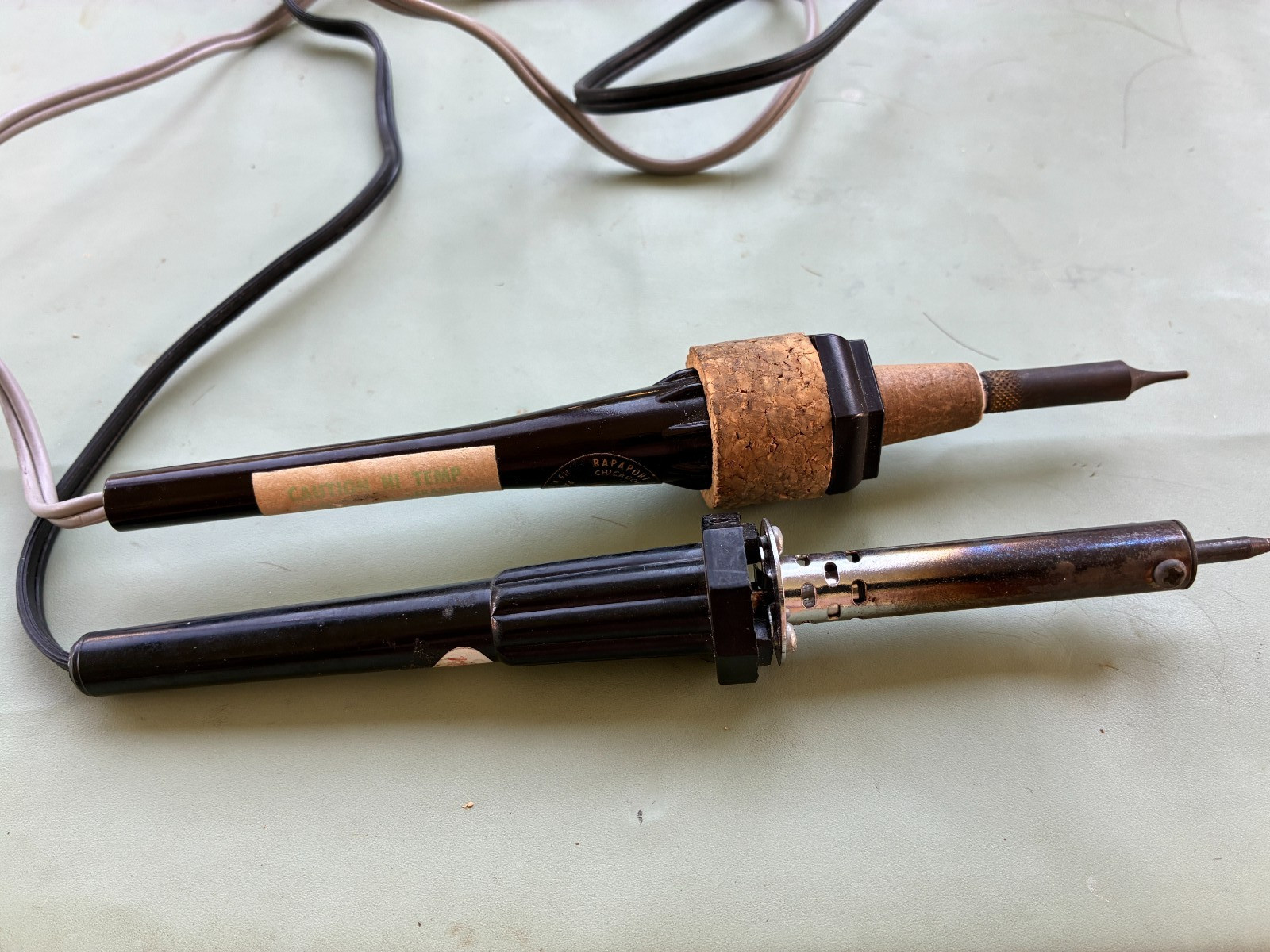 2 VINTAGE ELECTRIC SOLDERING IRON RAPAPORT 1 OTHER BOTH WORKING