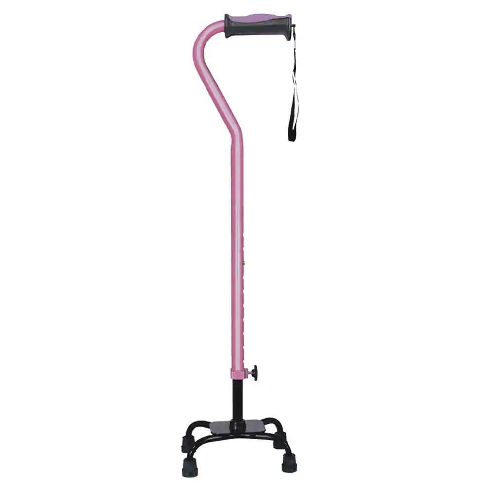 Hugo Mobility Quad Cane Adjustable Right/Left Hand Use Small Base 39 in. Height