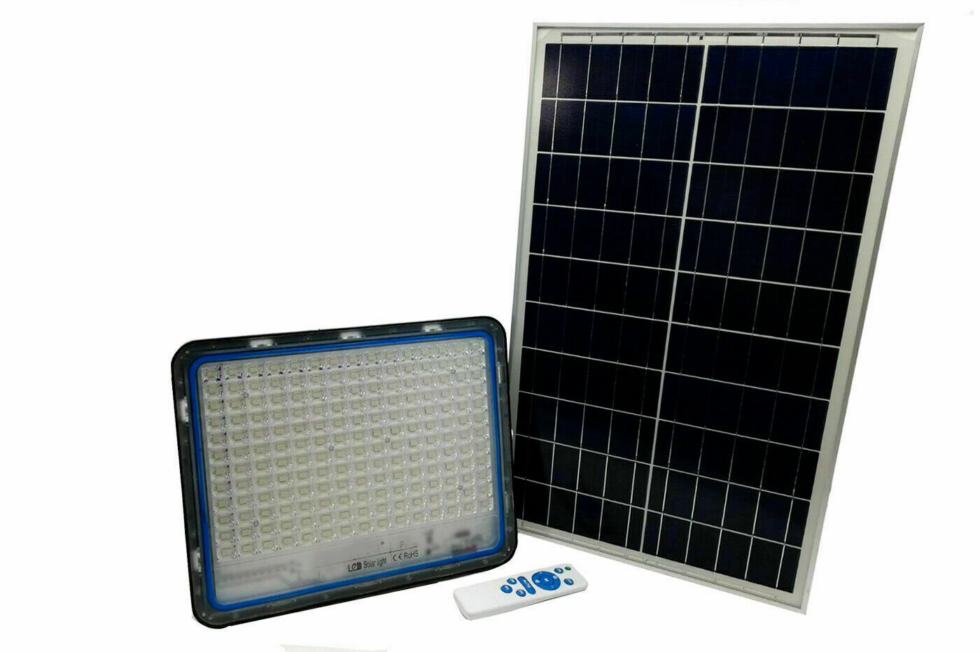 LED HEADLIGHT 600W IP66 SOLAR PANEL REMOTE CONTROL TWILIGHT BATTERY LIT