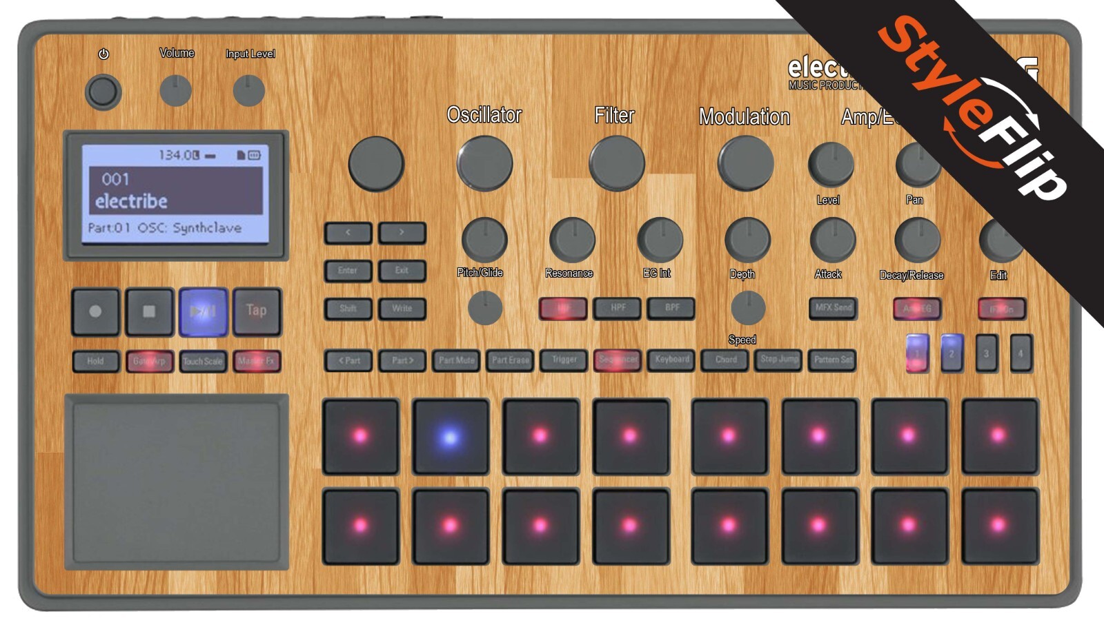 Korg Electribe 2 Skin | Color Wood 5 | Protective Decal | StyleFlip Skins
