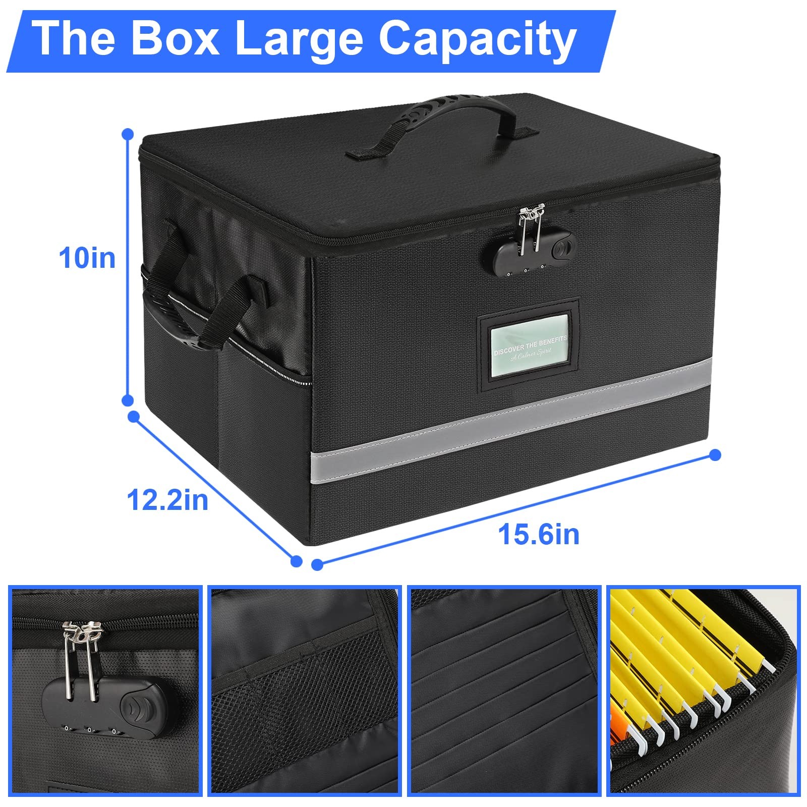 File Organizer, Fireproof File Box with Lids, Important Document Organizer Bo