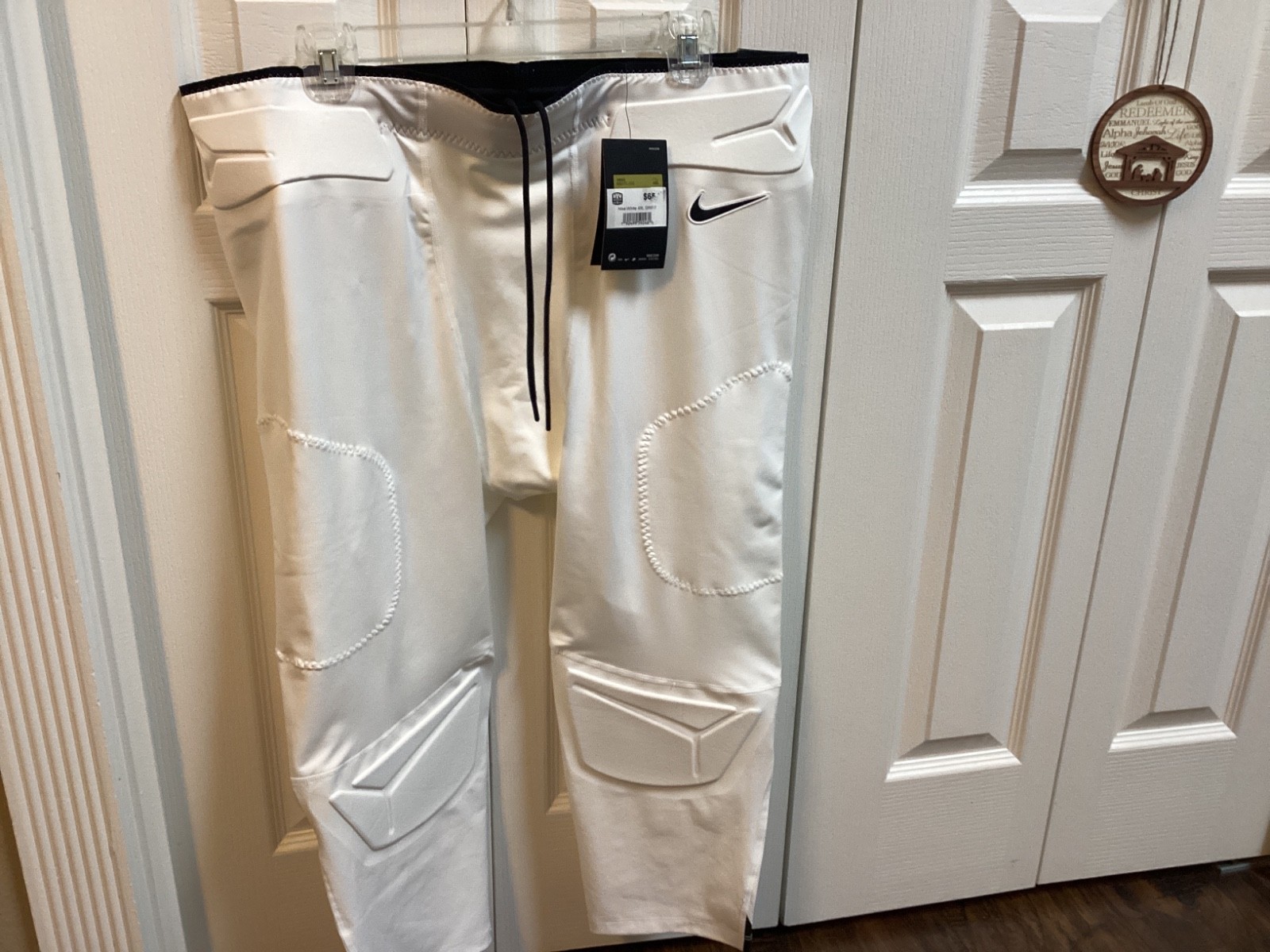 New Nike Mens Football Padded 3/4 White Pants Dri-Fit [889171-100] Size: 4XL NWT