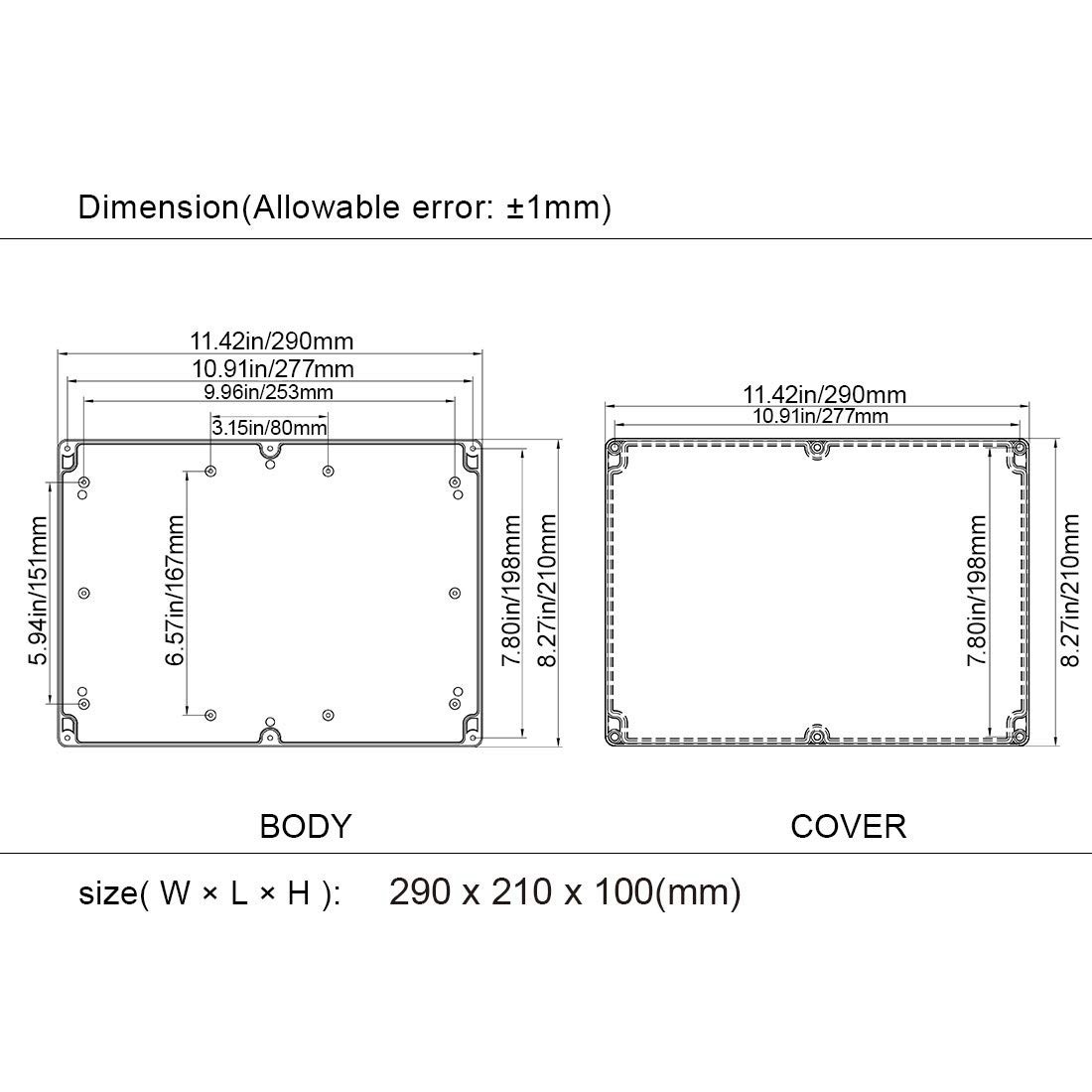 Project Box ABS Plastic Waterproof Dustproof Electrical Junction Box Outdoor...