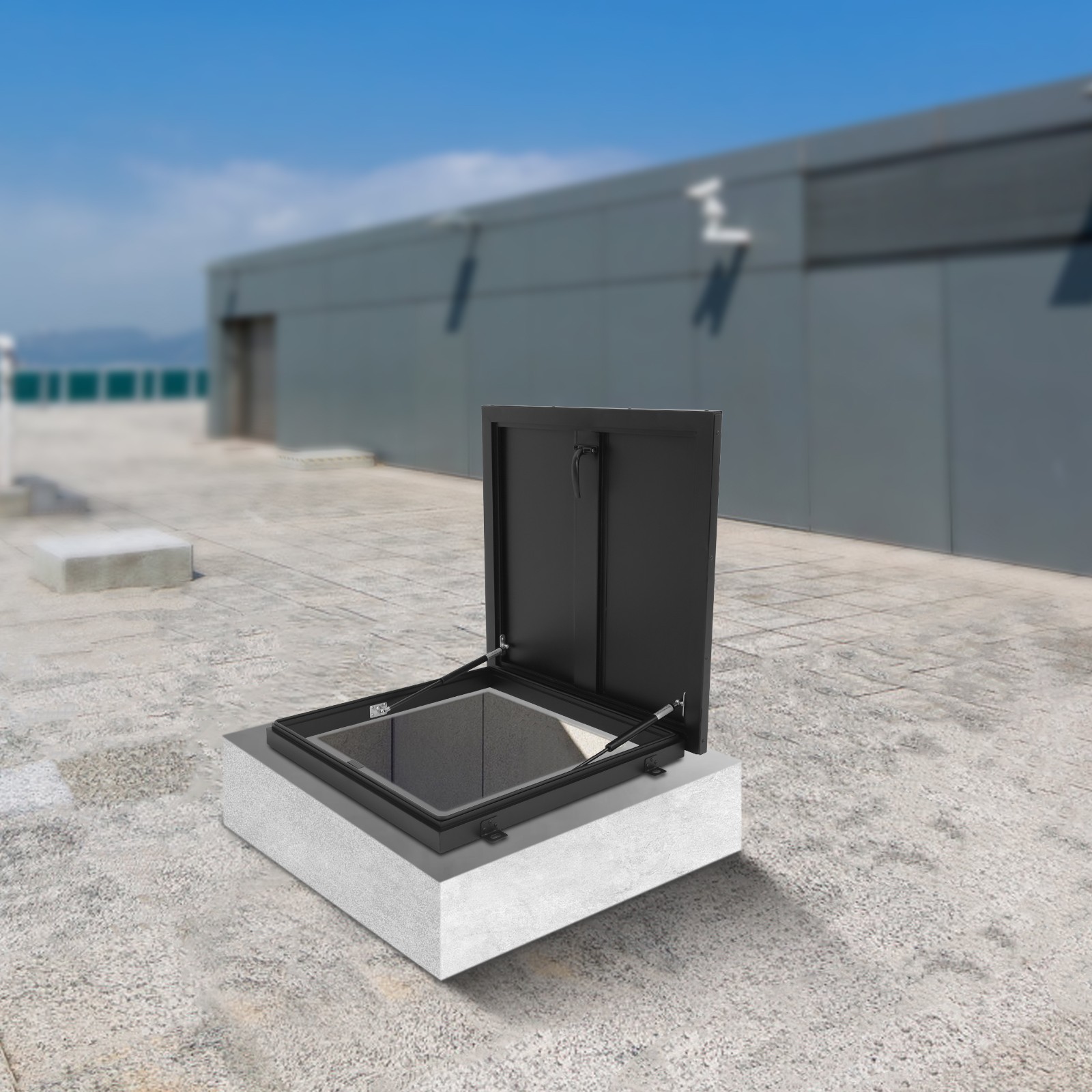 Industrial Galvanized Roof Access Hatch 24"L x 24"W Black