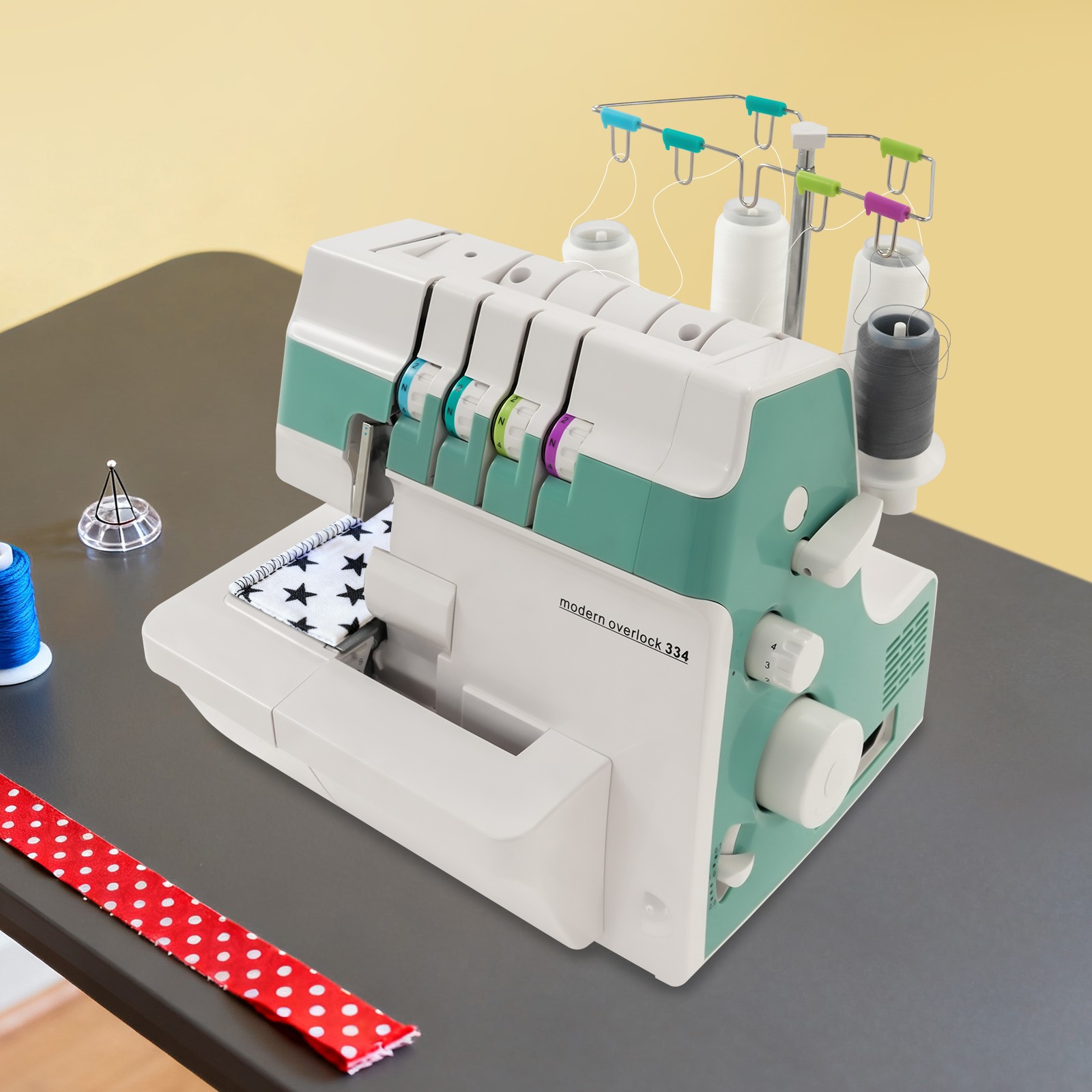 Overlock Sewing Machine with LED Light 1200 Stitches/Minute Serger Electric 91W