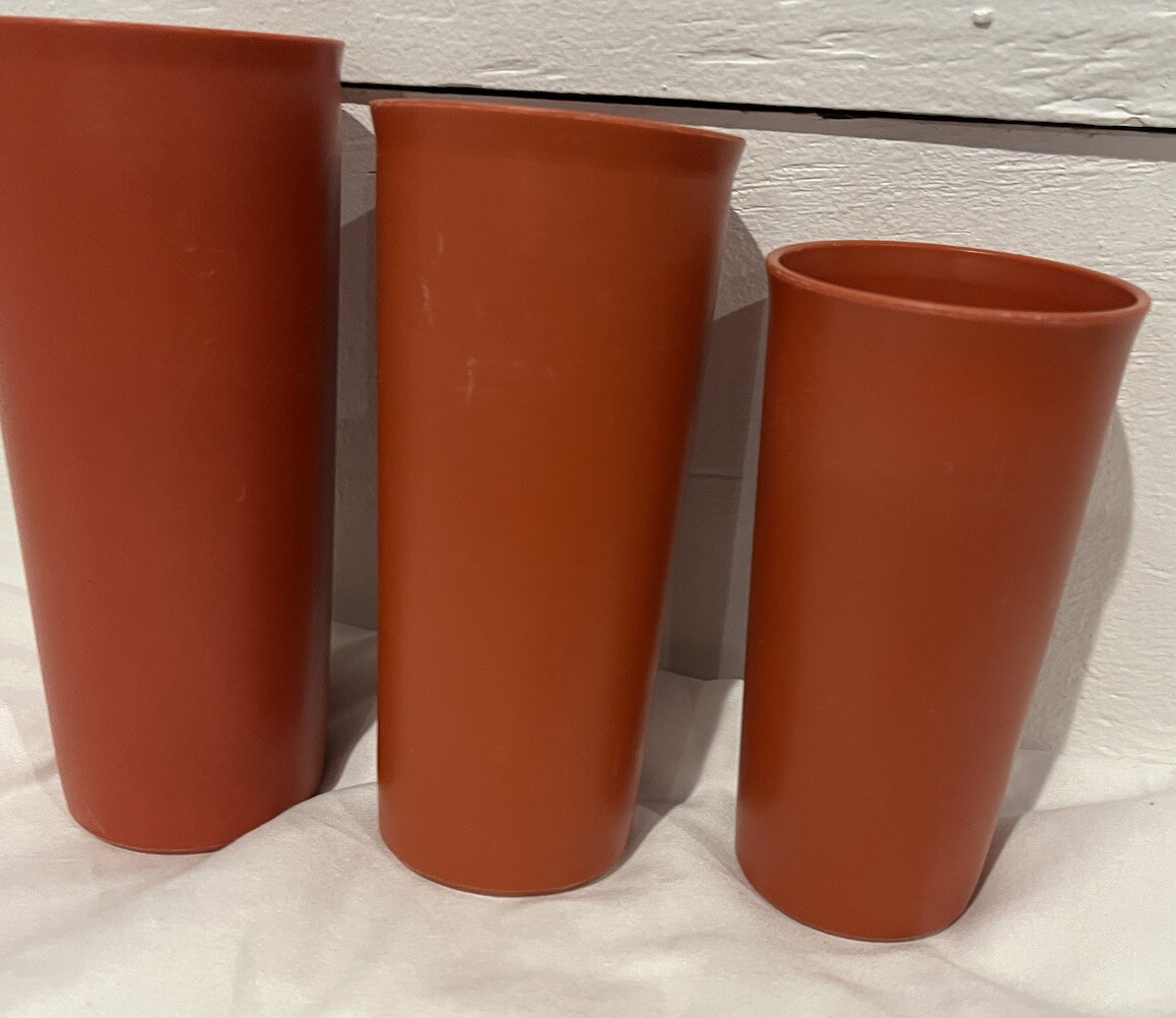 Tupperware Stackable Tumbler Cup Set of 3x Vintage