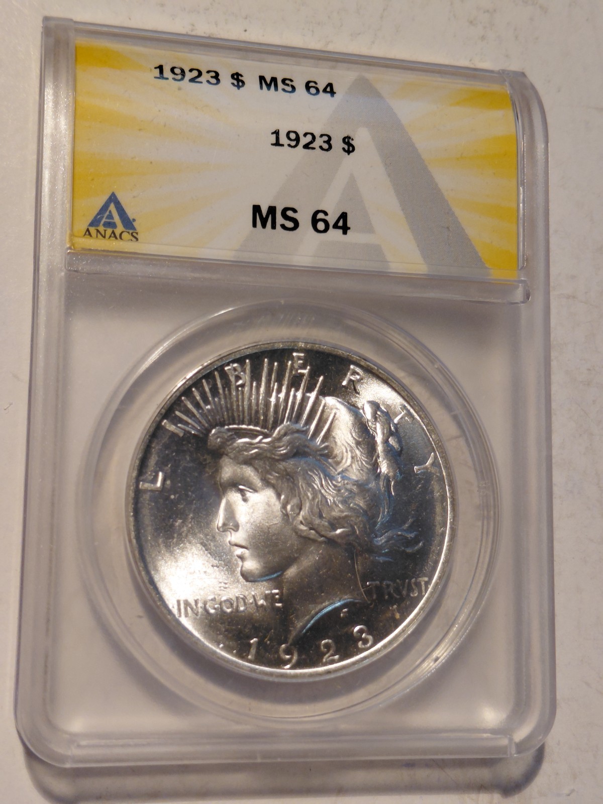 1923 Peace Dollar MS 64 ANACS