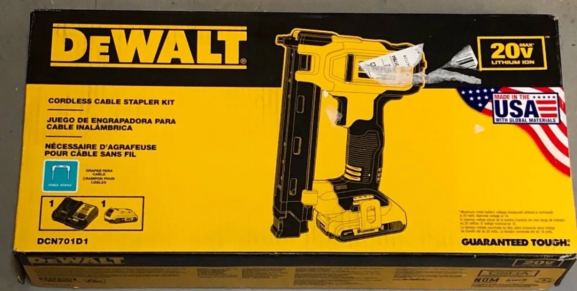 DEWALT 20V MAX Stapler Kit for Cables DCN701D1 New Free Shipping Beat Offer!