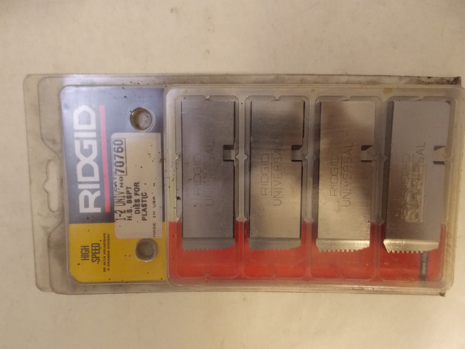 Ridgid 70760 Dies Univ 1-2 BSPT HS Pl For Plastic