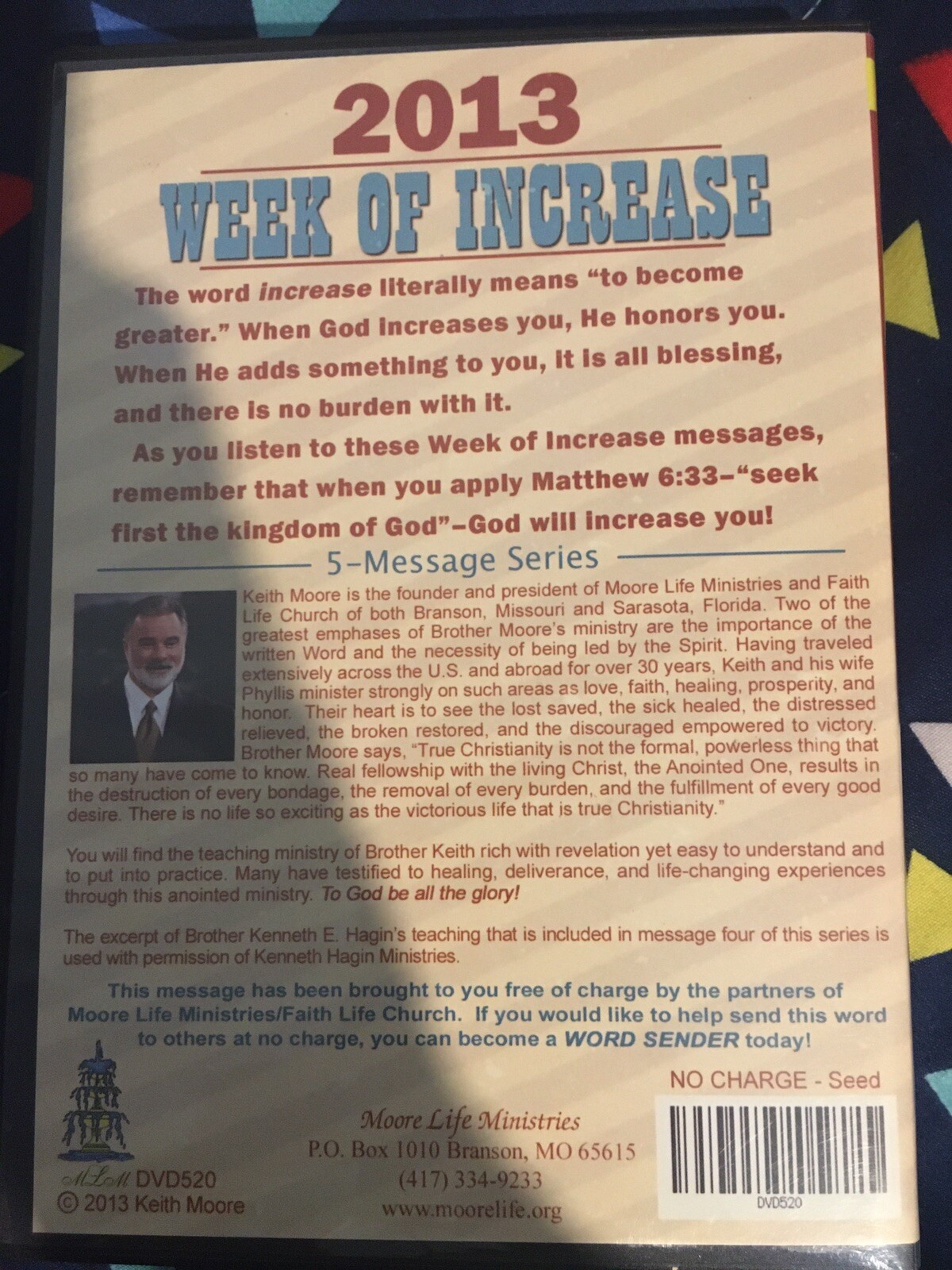 Keith Moore 2013 Week of Increase 5 Message CD Set